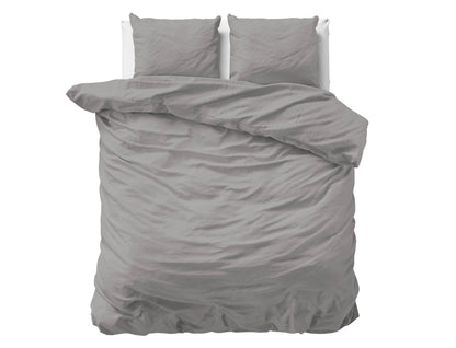 Bettbezug Uni Satijn Grau 140 x 200/220 cm - Palo24