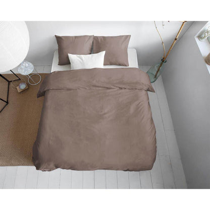 Bettbezug Uni Satijn Taupe 200 x 200/220 cm - Palo24