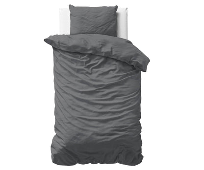 Bettbezug Uni Satijn Anthrazit 140 x 200/220 cm - Palo24