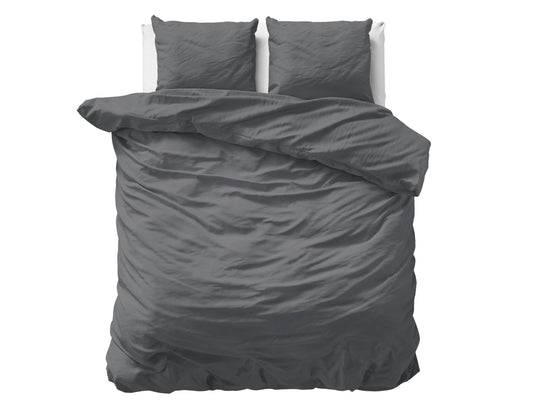 Bettbezug Uni Satijn Anthrazit 240 x 200/220 cm - Palo24