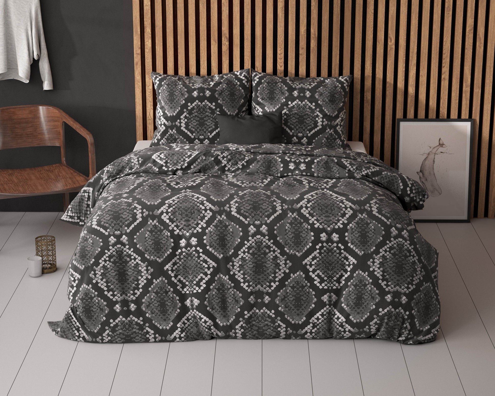 Bettbezug Riley Anthrazit 140 x 220 cm - Palo24