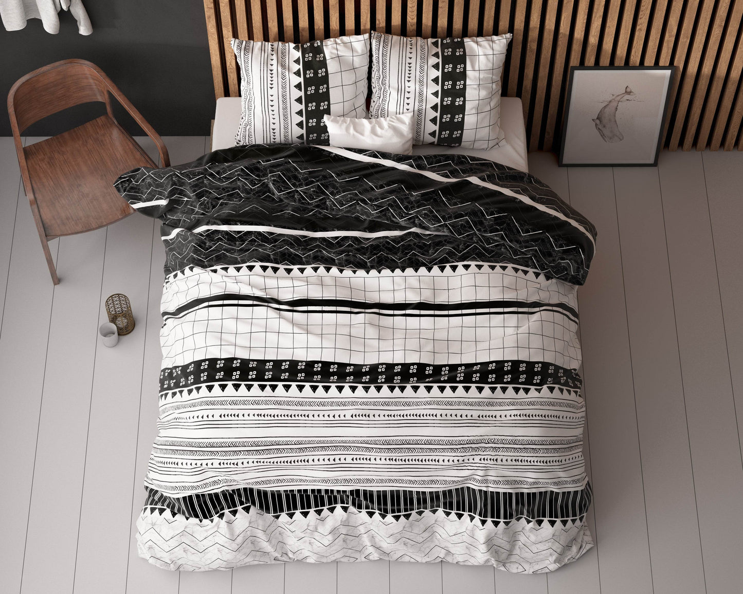 Bettbezug Artic Stripe Weiss 240 x 220 cm - Palo24