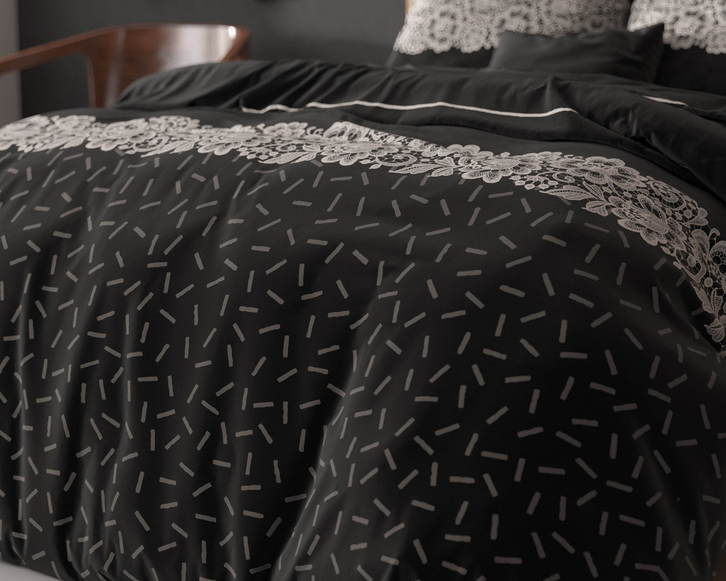 Bettbezug Dervio Anthrazit 140 x 220 cm - Palo24