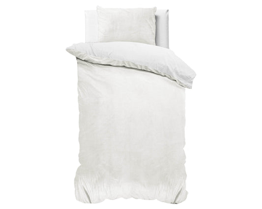 Bettbezug Samt Uni Weiss 140 x 220 cm - Palo24