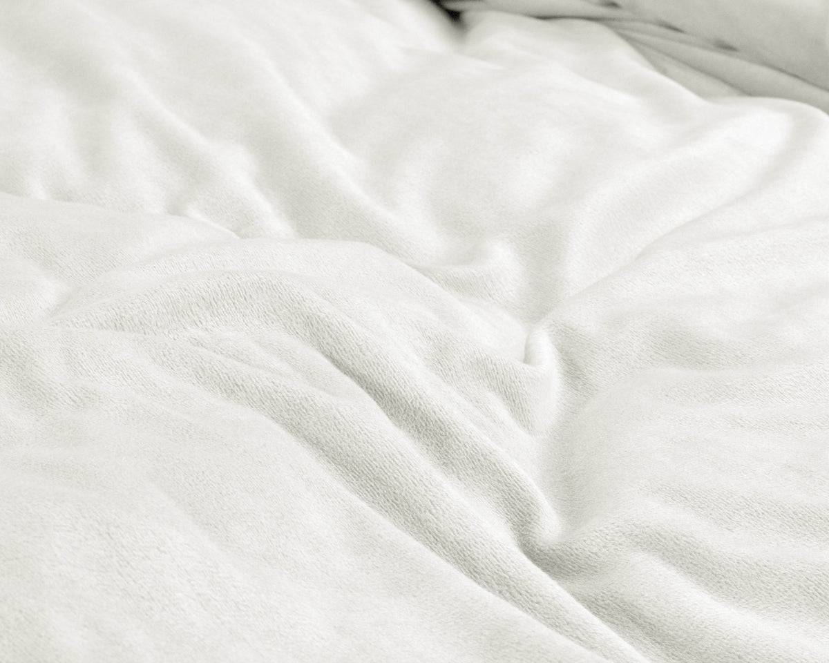 Bettbezug Samt Uni Weiss 140 x 220 cm - Palo24