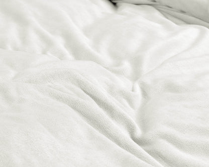 Bettbezug Samt Uni Weiss 140 x 220 cm - Palo24