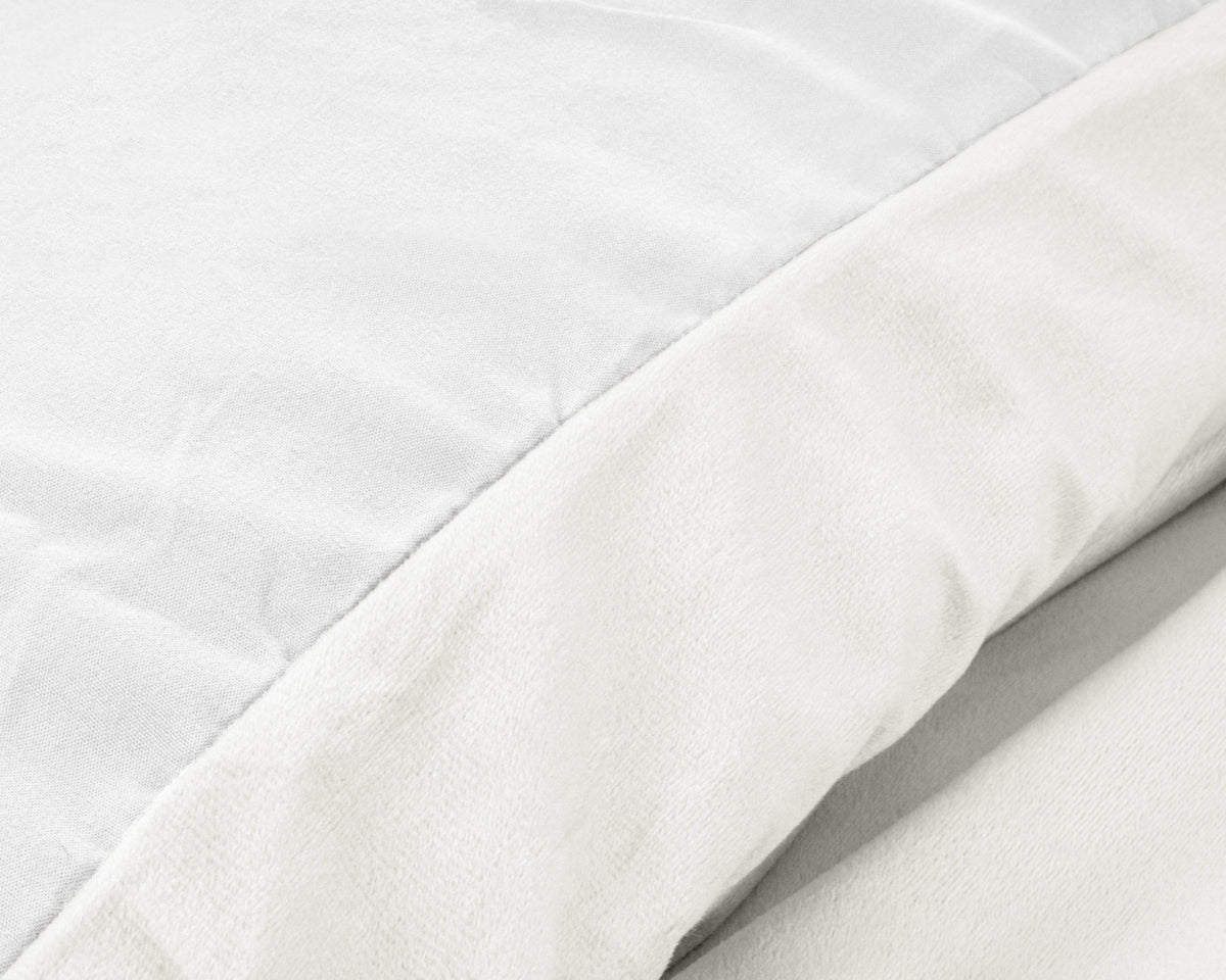 Bettbezug Samt Uni Weiss 240 x 220 cm - Palo24