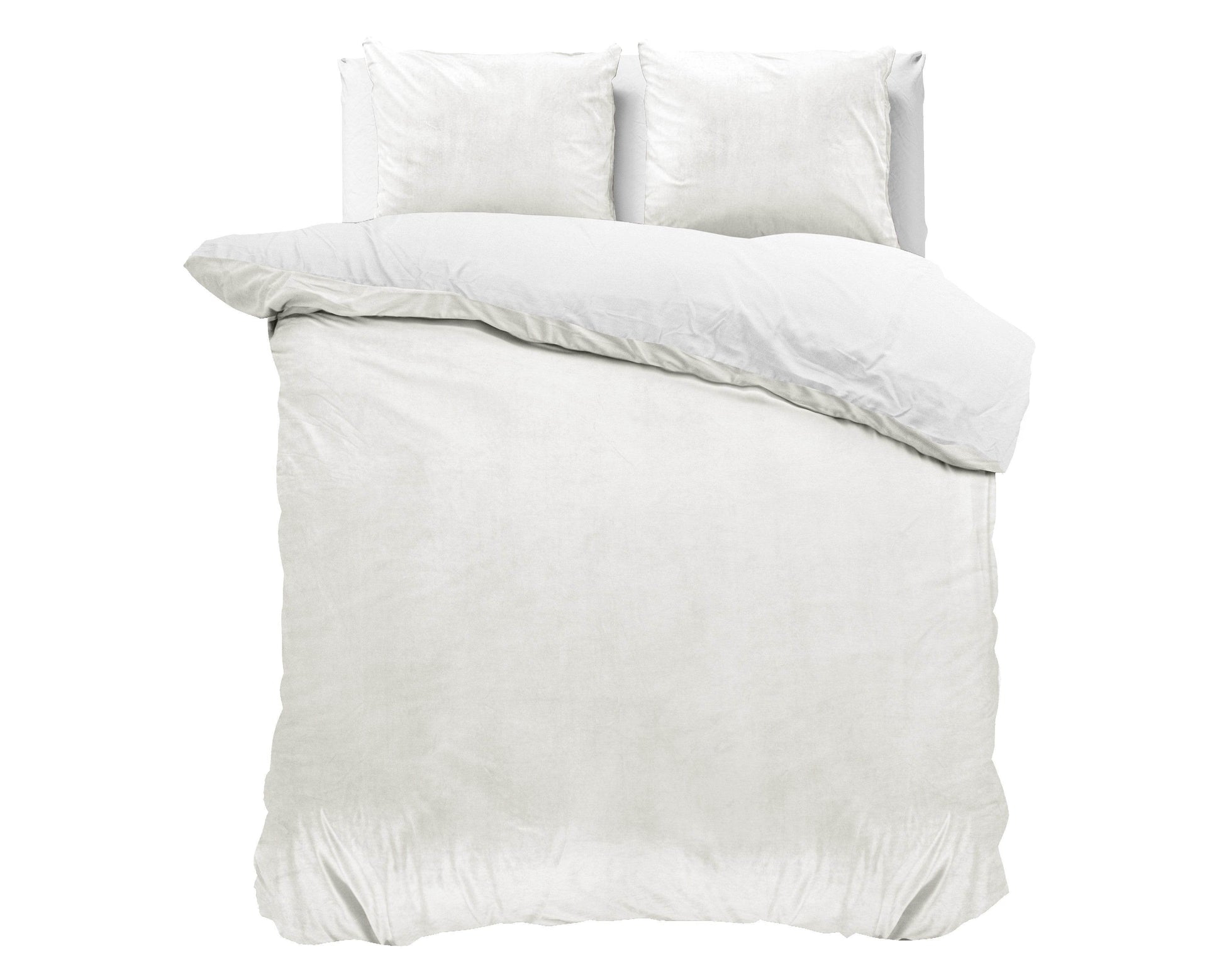 Bettbezug Samt Uni Weiss 240 x 220 cm - Palo24