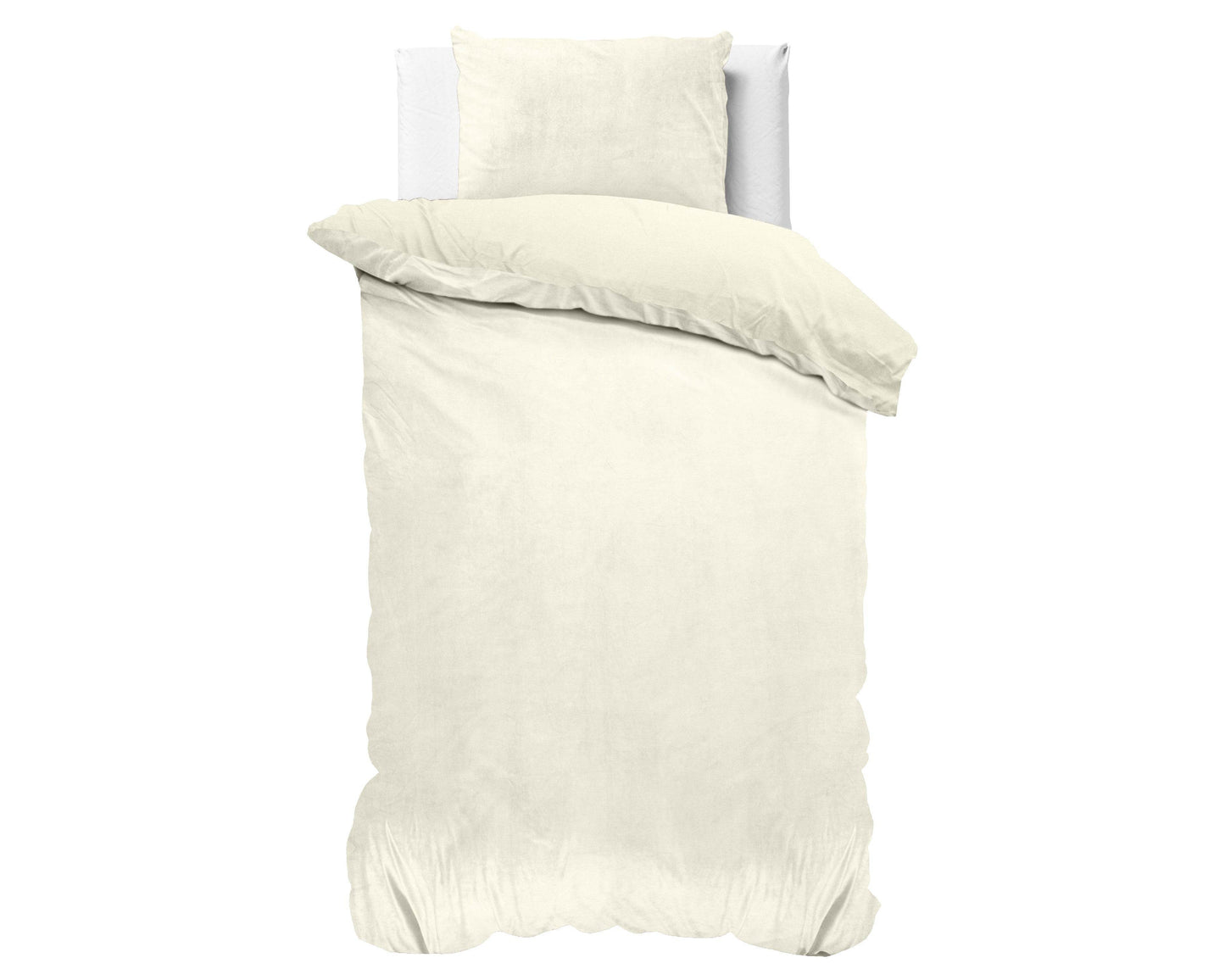 Bettbezug Samt Uni Creme 140 x 220 cm - Palo24
