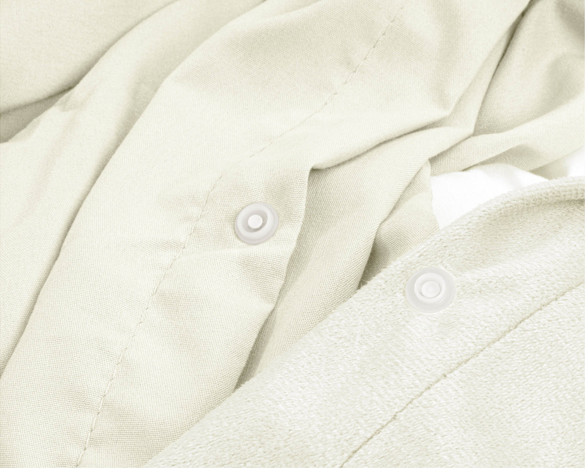 Bettbezug Samt Uni Creme 140 x 220 cm - Palo24