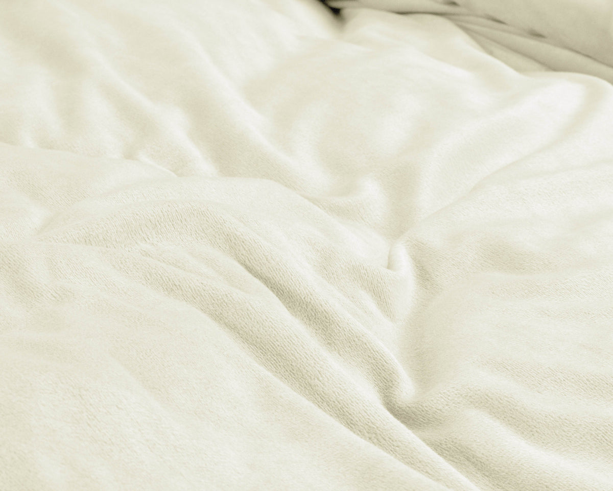 Bettbezug Samt Uni Creme 140 x 220 cm - Palo24