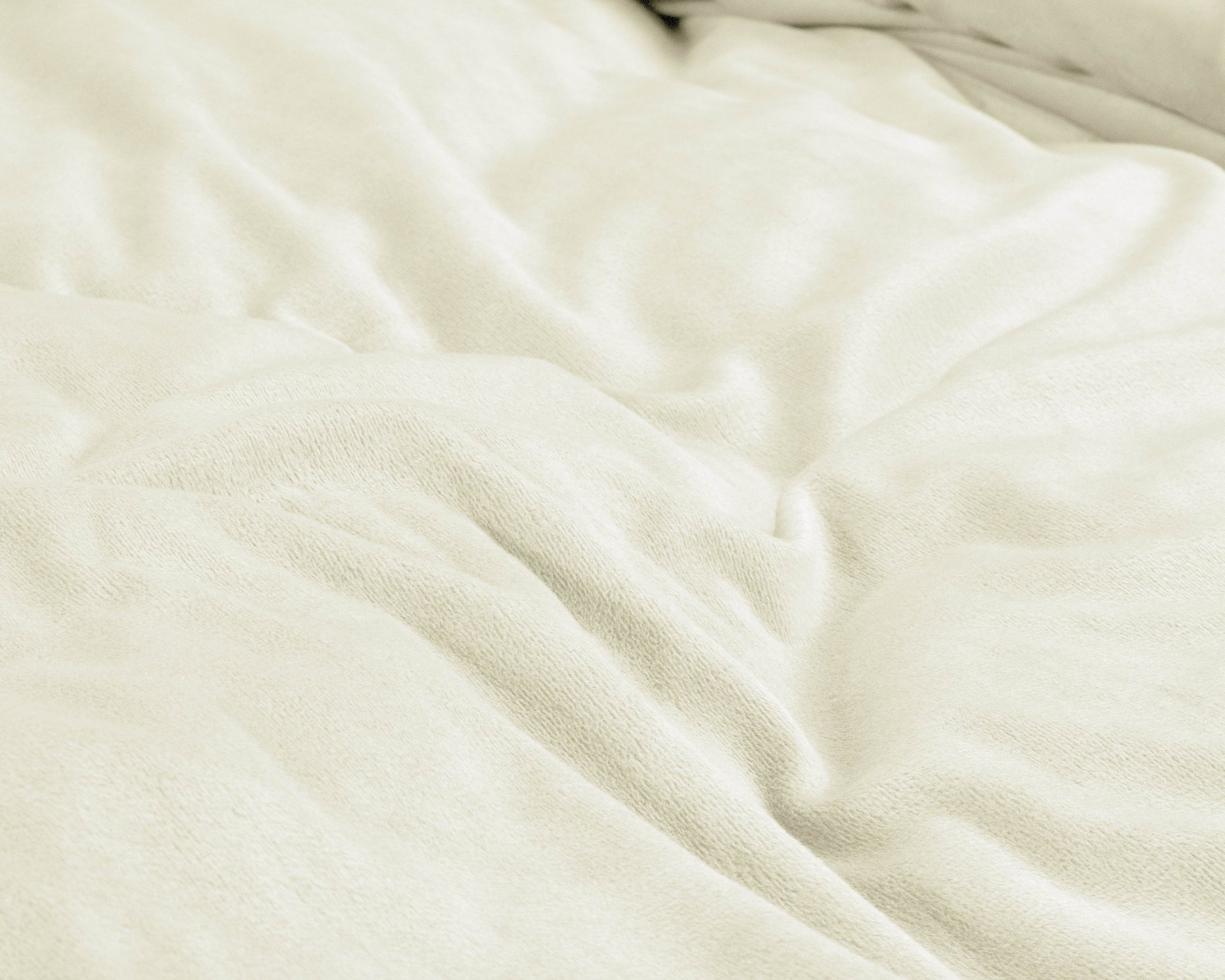 Bettbezug Samt Uni Creme 140 x 220 cm - Palo24