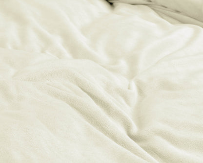 Bettbezug Samt Uni Creme 140 x 220 cm - Palo24