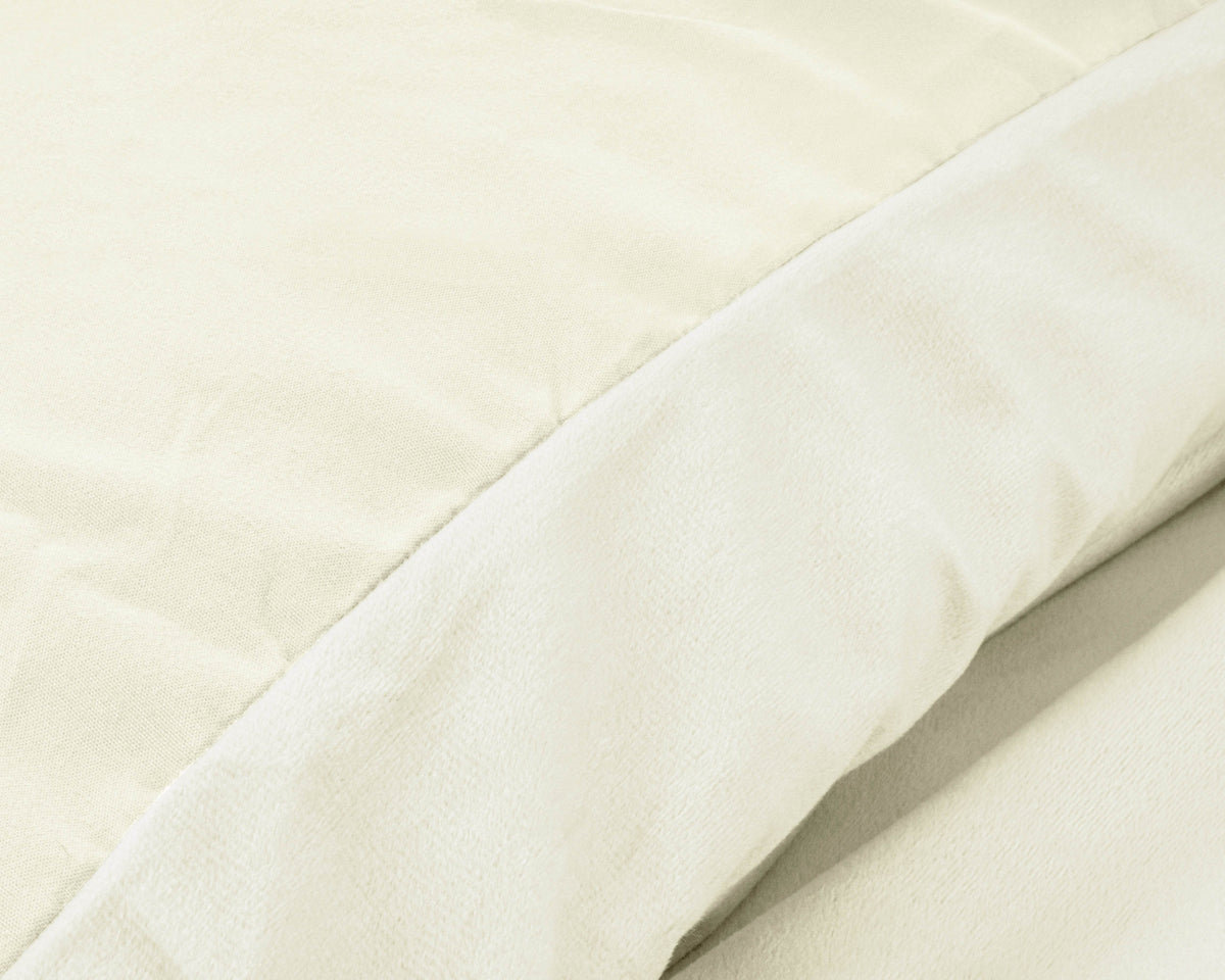 Bettbezug Samt Uni Creme 200 x 220 cm - Palo24