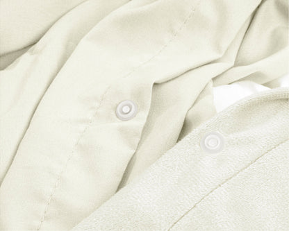 Bettbezug Samt Uni Creme 200 x 220 cm - Palo24