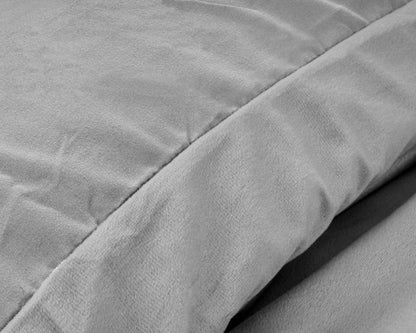 Bettbezug Samt Uni Grau 200 x 220 cm - Palo24