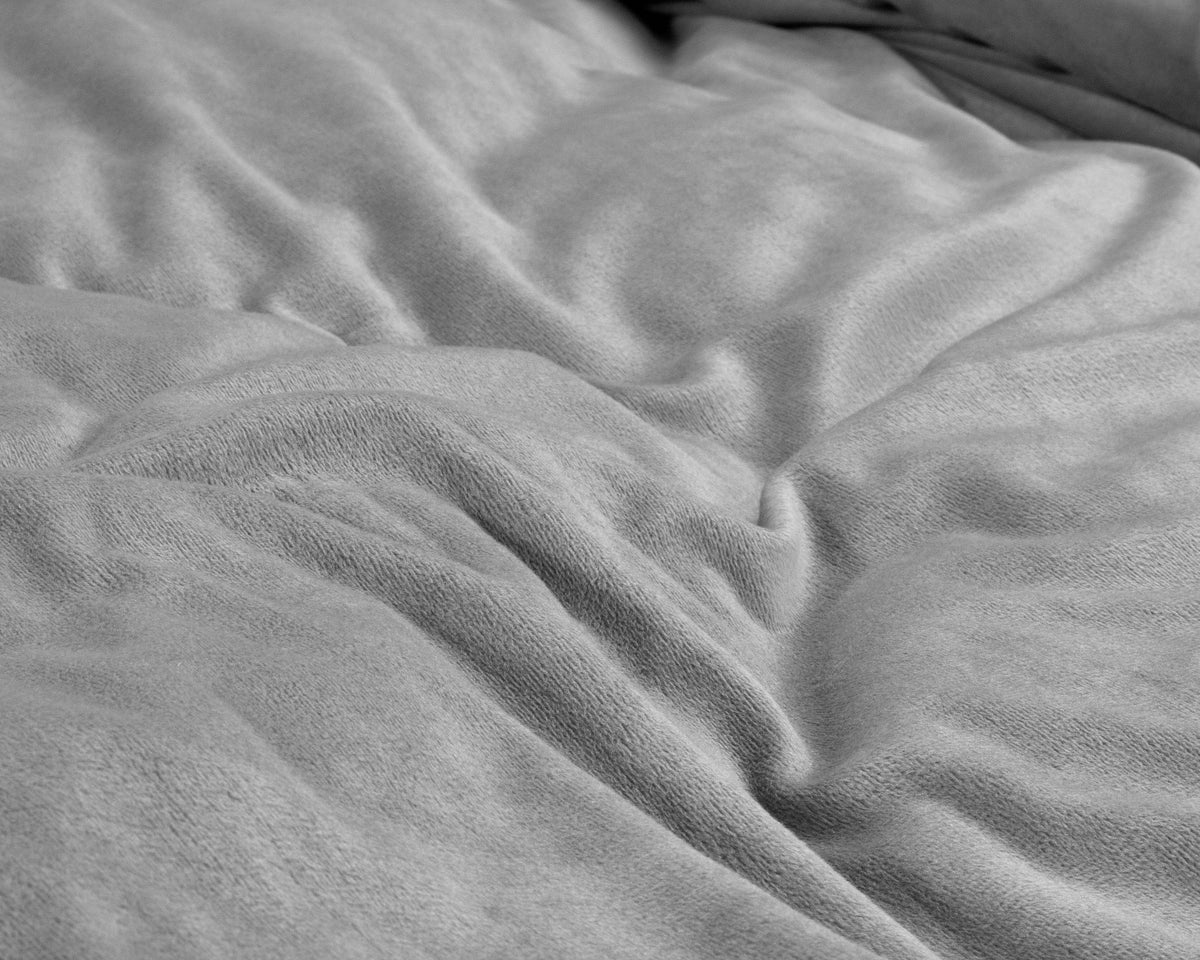 Bettbezug Samt Uni Grau 200 x 220 cm - Palo24