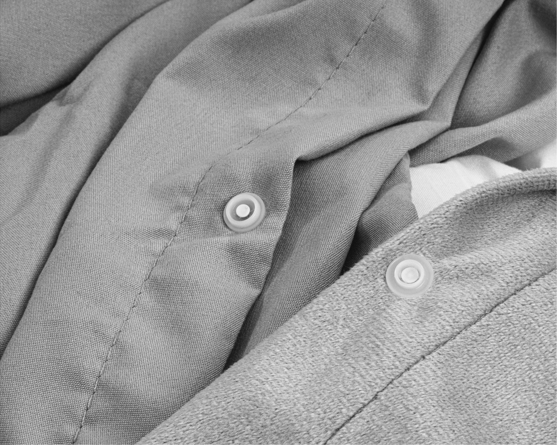 Bettbezug Samt Uni Grau 240 x 220 cm - Palo24