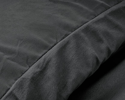 Bettbezug Samt Uni Anthrazit 140 x 220 cm - Palo24