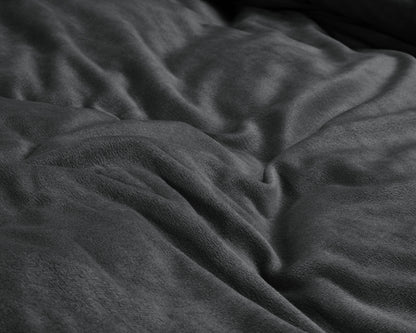 Bettbezug Samt Uni Anthrazit 140 x 220 cm - Palo24