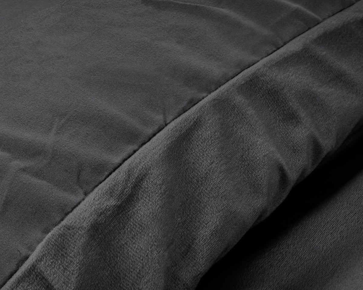 Bettbezug Samt Uni Anthrazit 200 x 220 cm - Palo24