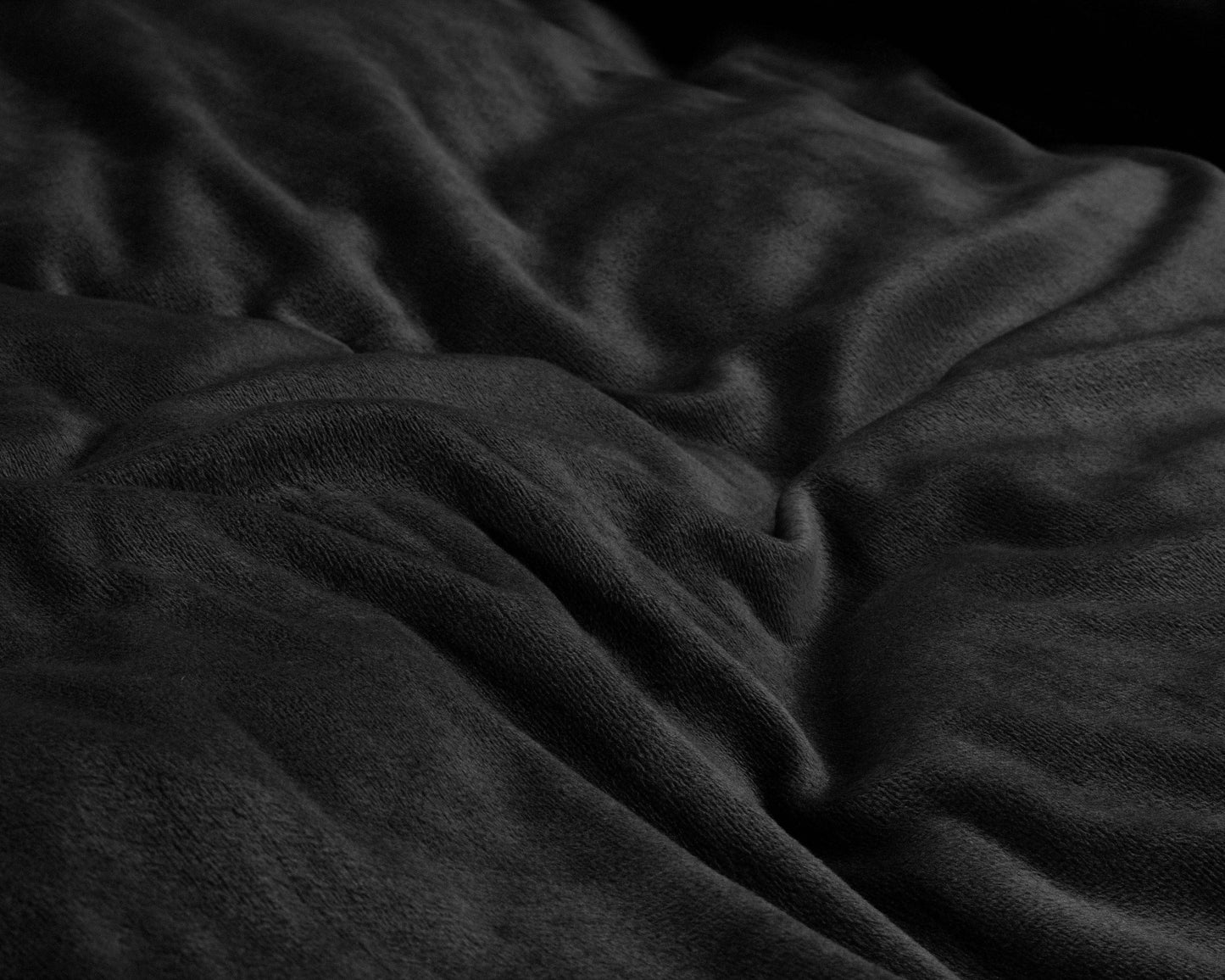 Bettbezug Samt Uni Schwarz 140 x 220 cm - Palo24