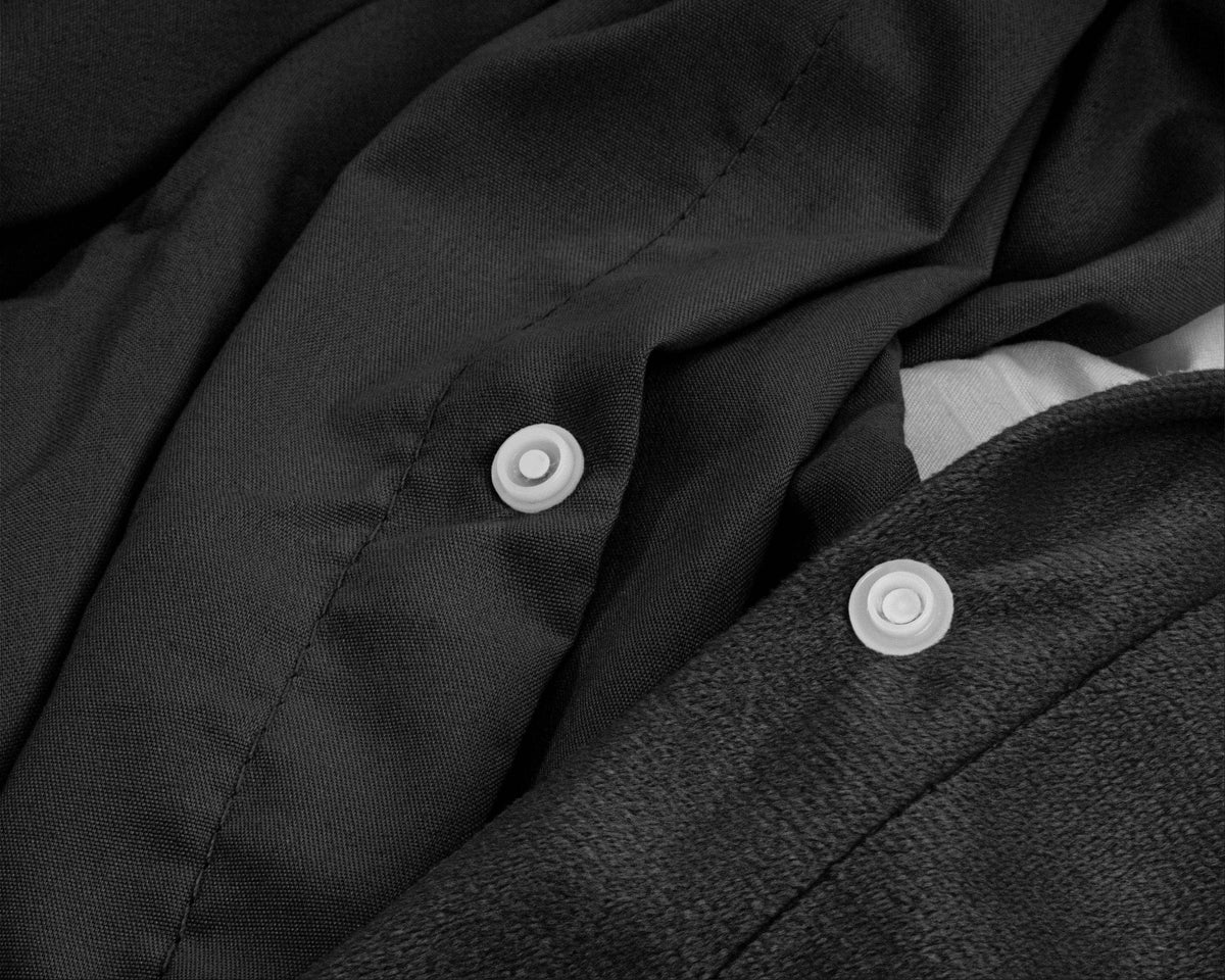 Bettbezug Samt Uni Schwarz 200 x 220 cm - Palo24