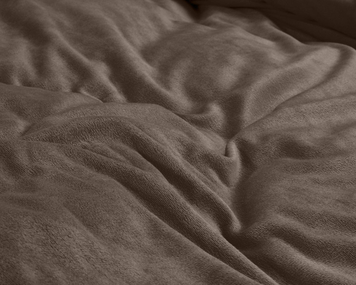 Bettbezug Samt Uni Taupe 140 x 220 cm - Palo24