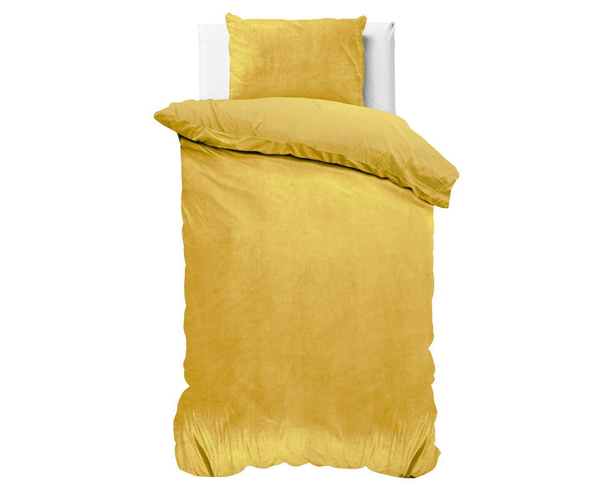 Bettbezug Samt Uni Gold 140 x 220 cm - Palo24