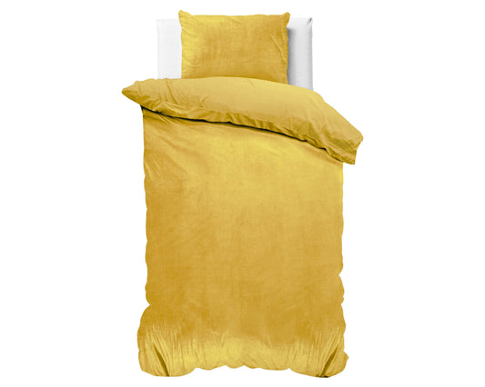 Bettbezug Samt Uni Gold 140 x 220 cm - Palo24