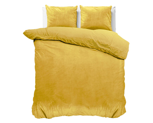 Bettbezug Samt Uni Gold 200 x 220 cm - Palo24