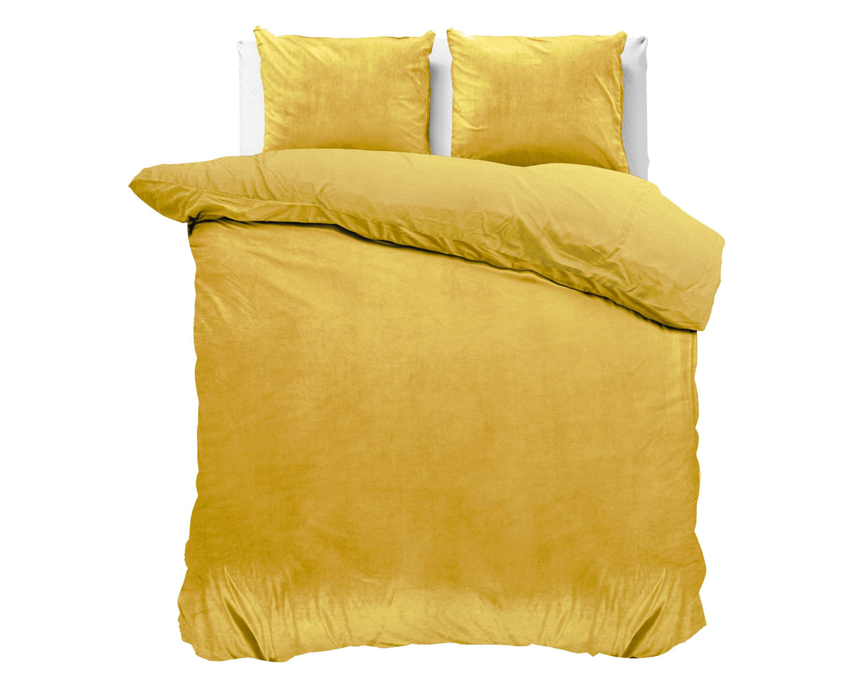 Bettbezug Samt Uni Gold 240 x 220 cm - Palo24