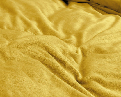 Bettbezug Samt Uni Gold 240 x 220 cm - Palo24