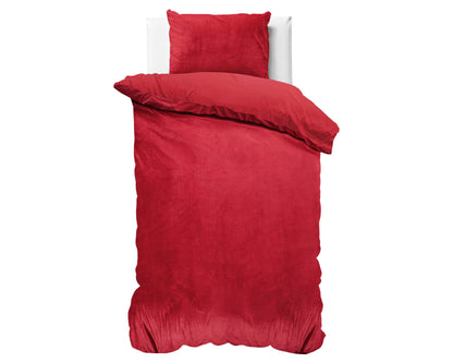 Bettbezug Samt Uni Rot 140 x 220 cm - Palo24