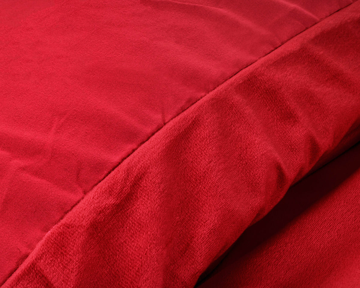 Bettbezug Samt Uni Rot 140 x 220 cm - Palo24