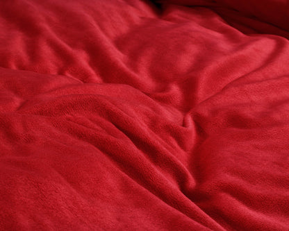 Bettbezug Samt Uni Rot 140 x 220 cm - Palo24