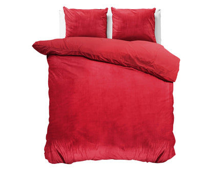 Bettbezug Samt Uni Rot 240 x 220 cm - Palo24