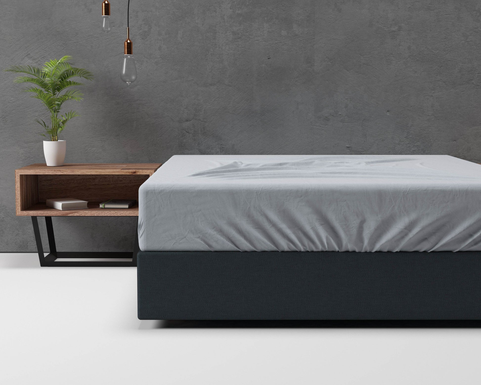 Flanel Basic Spannbettlaken Grau 140 x 200 cm - Palo24