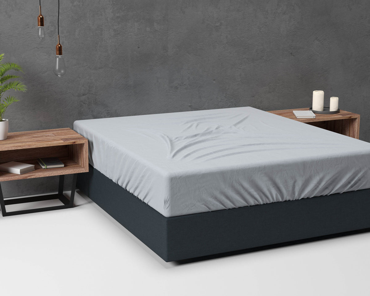 Flanel Basic Spannbettlaken Grau 160 x 200 cm - Palo24