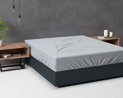 Flanel Basic Spannbettlaken Grau 160 x 200 cm - Palo24