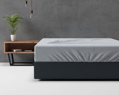 Flanel Basic Spannbettlaken Grau 180 x 200 cm - Palo24