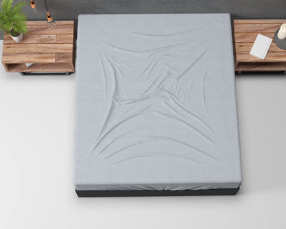 Flanel Basic Spannbettlaken Grau 180 x 200 cm - Palo24