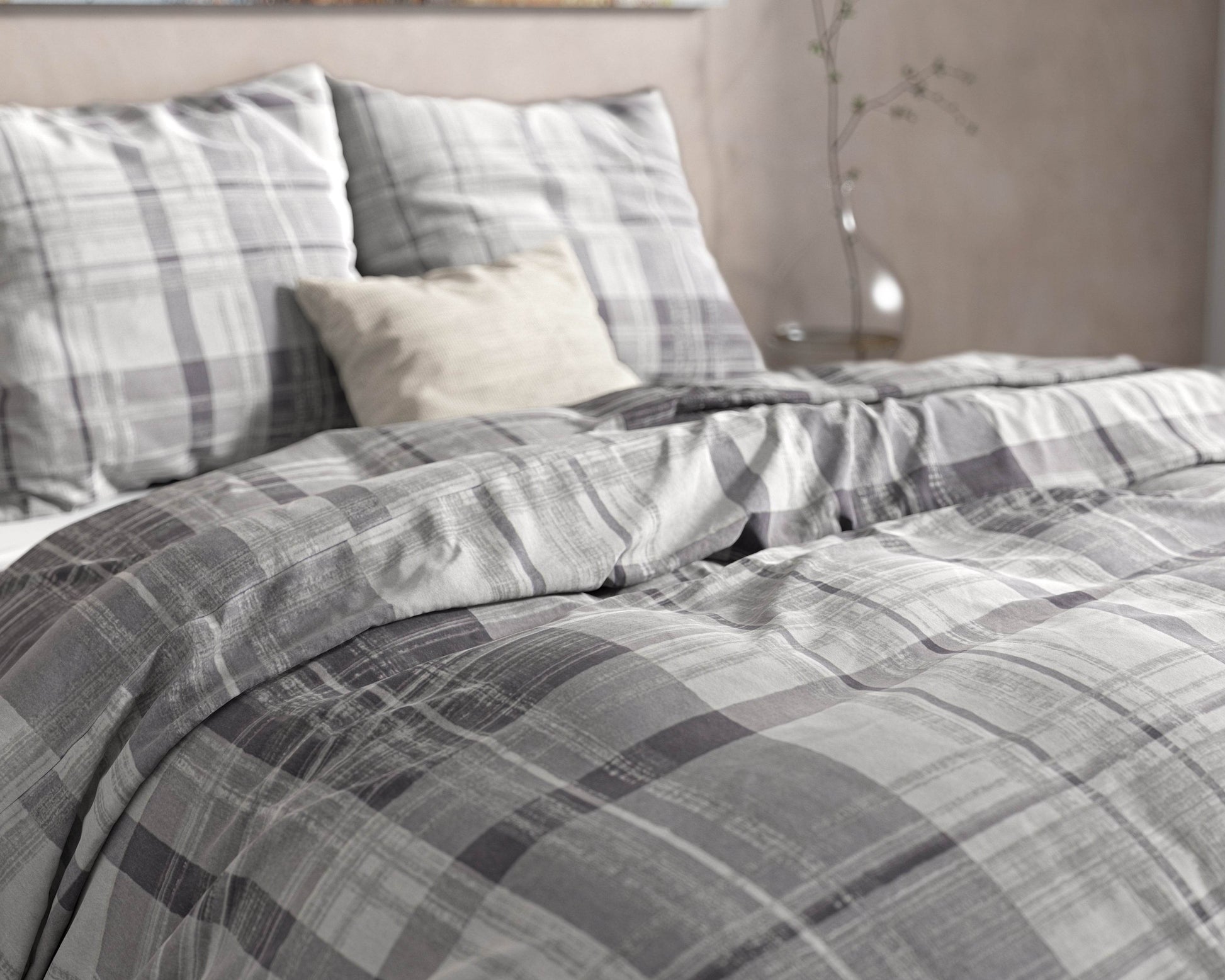 Bettbezug DH FL Theotis Grau 240 x 220 cm - Palo24