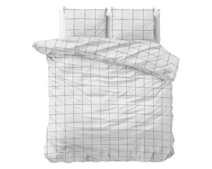 Bettbezug FL Deep check Weiss 240 x 220 cm - Palo24