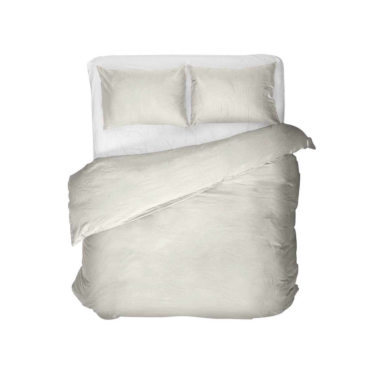Bettbezug Egyptische Baumwolle Uni Creme 135 x 200 cm - Palo24