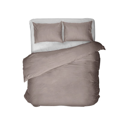 Bettbezug Egyptische Baumwolle Uni Taupe 135 x 200/260 cm - Palo24