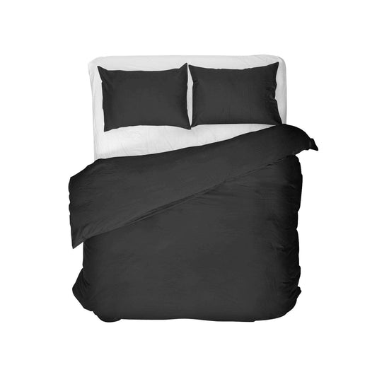 Bettbezug Egyptische Baumwolle Uni Schwarz 135 x 200 cm - Palo24