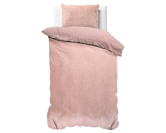 Bettbezug Samt Uni rosa 140 x 220 cm - Palo24