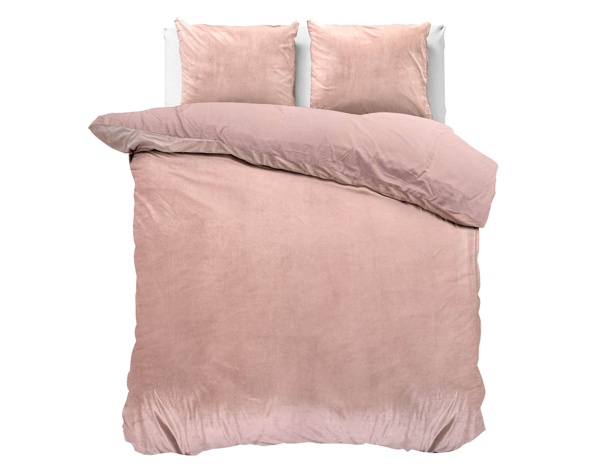 Bettbezug Samt Uni rosa 200 x 220 cm - Palo24