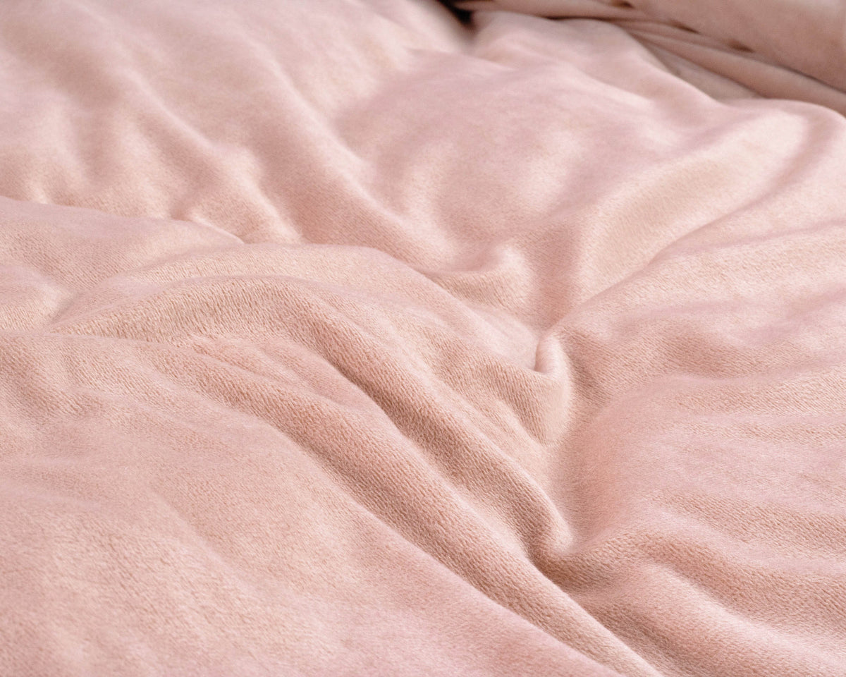 Bettbezug Samt Uni rosa 200 x 220 cm - Palo24